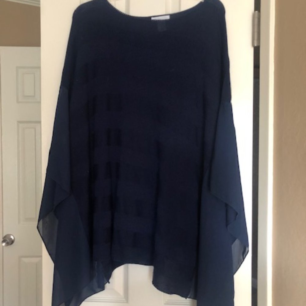 New York & Company - Navy Blue Poncho - S/M